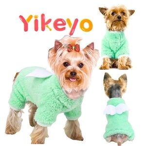 YIKEYO Soft Stretchy Fleece Dog 4-Legged Angel Wings Pajamas Sm S